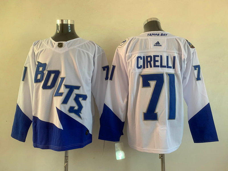 Men's Tampa Bay Lightning Anthony Cirelli #71 White Jersey